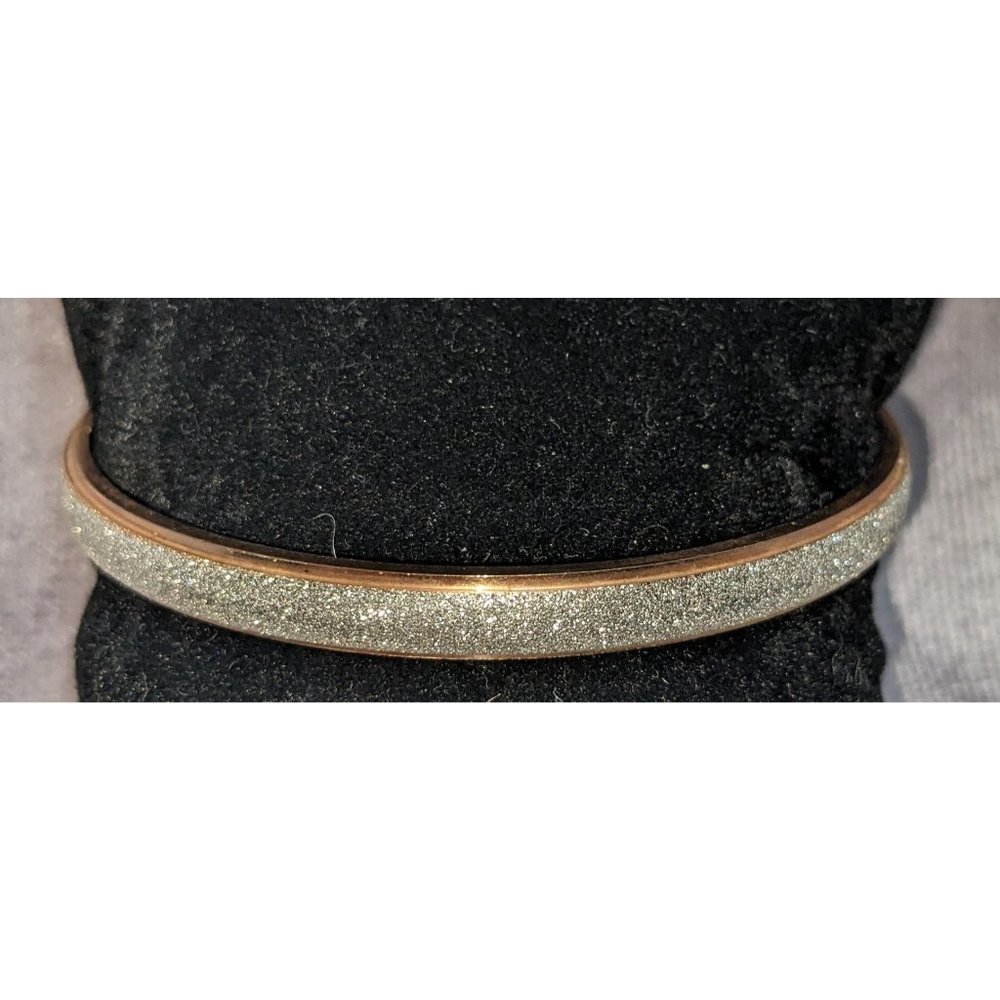 Stainless Steel Glitter Bangle Bracelet